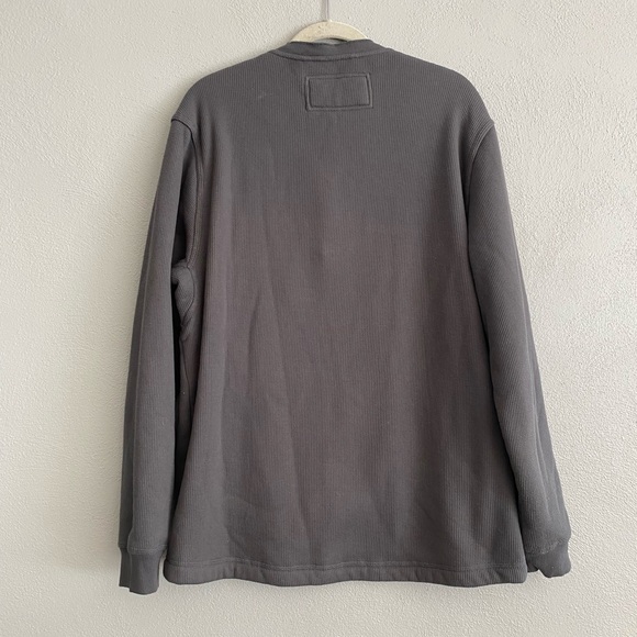 Men’s Thermal Long Sleeve Size XL Grey Shirt Snap Button Work n’ Sport - Picture 9 of 9